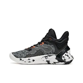 Anta The Dagger 4 Abrasion Resistant Breathable Mid Top Basketball Shoes Black Gray White