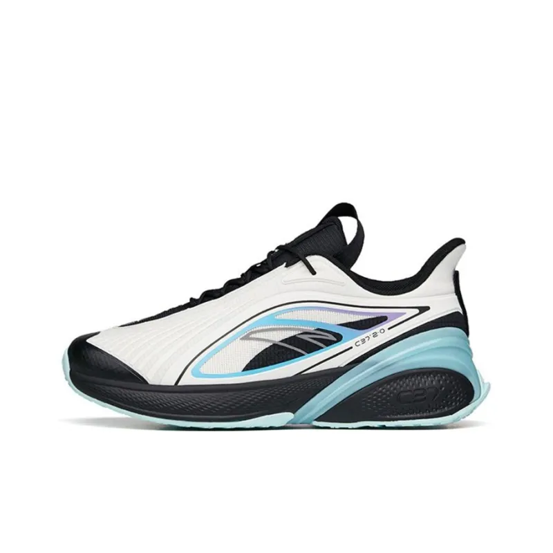 Anta C37 2.0 Wear Resistant Coverage Low Top Running Shoes Men's White Black Blue-0