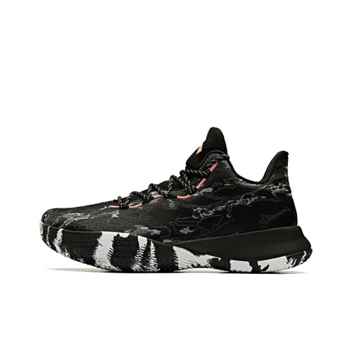 Anta Pallas Mid Top Basketball Shoes Men's Black Noble Lady Red