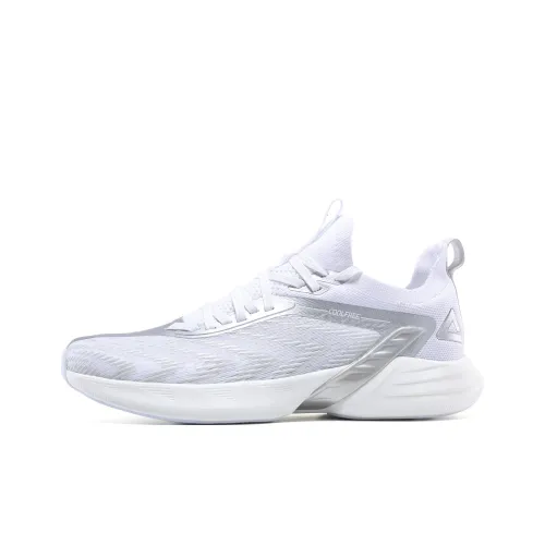 PEAK Light Speed 002 PRO Running Shoes Men Low-Top All White/Silver