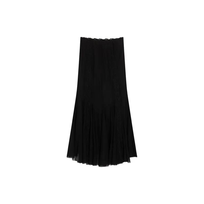 Ouyang Casual Long Skirt Women's Black-1