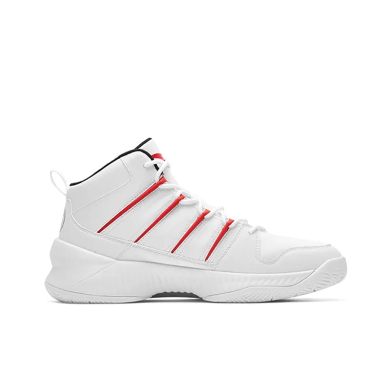 Anta Bastard War Armor Anti Slip Wear Resistant Mid Top Vintage Basketball Shoes Men's White-1