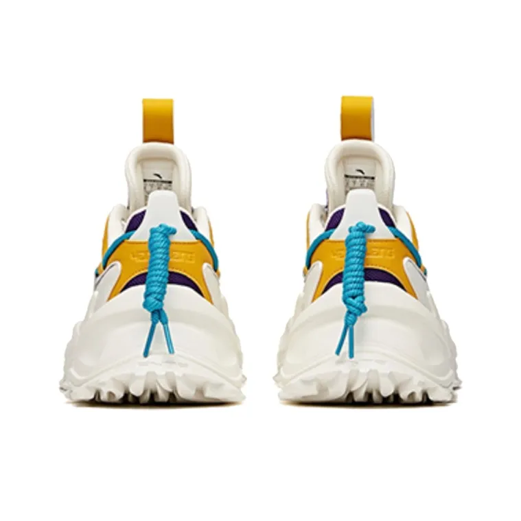 Anta Hot Anti Slip And Wear Resistant Height Increasing Low Top Chunky Sneakers Men's Yellow White-4