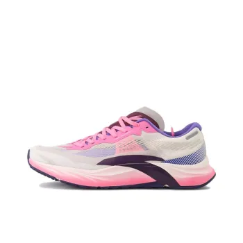 Anta Asphalt Road Fighter 1.0 Wear Resistant Low Top Running Shoes Men's White Pink Purple