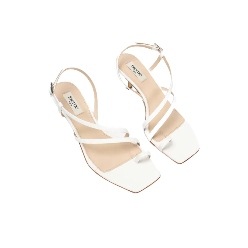 Elleme Twist One Strap Sandals 7cm Women's White-3