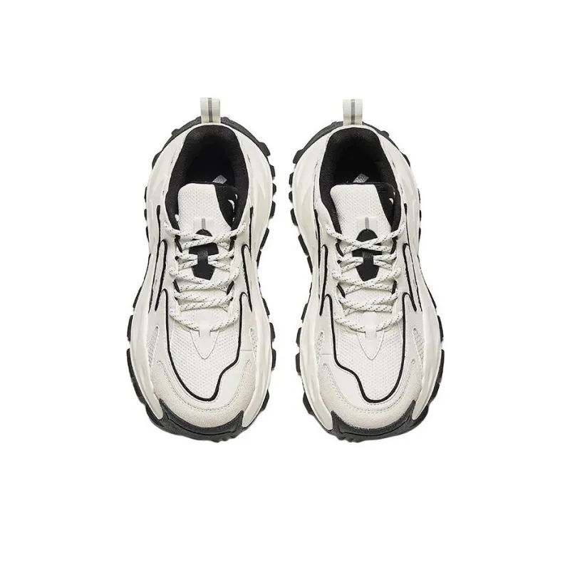 Anta Hot Anti Slip Wear Resistant Low Top Chunky Sneakers Women's Black White-2
