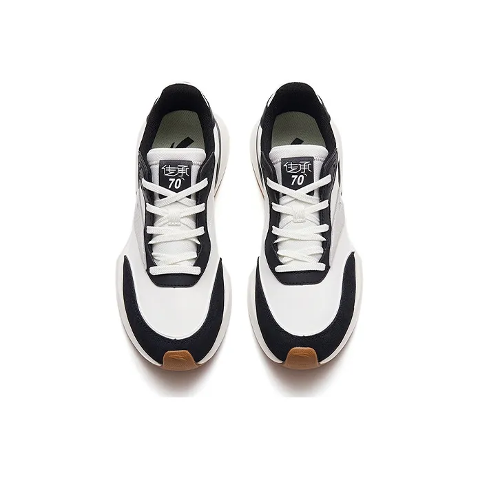 Anta HERITAGE 70 Anti Slip Wear Resistant Low Top Casual Shoes Women's White Black-2