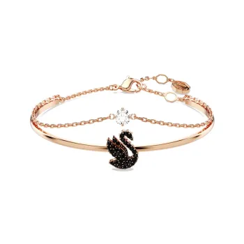 Swarovski Cubic Zirconia Faux Crystal Rose Gold Tone Plated Bangles Women's Rose Gold