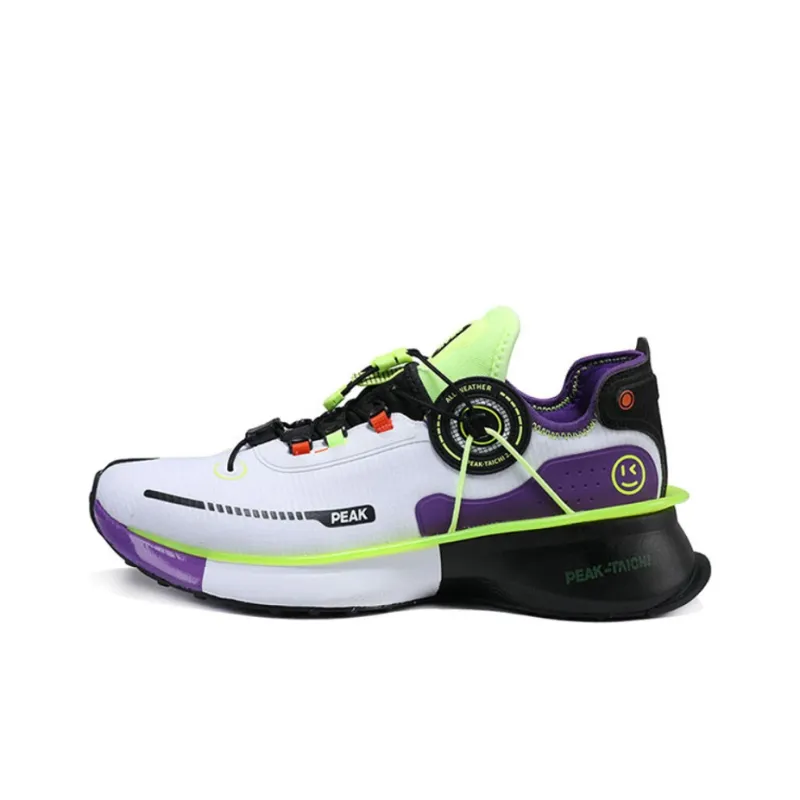 PEAK Tai Chi 2.0 Guanglun Cushioning Anti Slip And Wear Resistant Low Top Running Shoes Men's White Purple-0