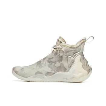 Anta Star Mountain Cushioning Anti Slip And Wear Resistant High Top Basketball Shoes Men's Ecru