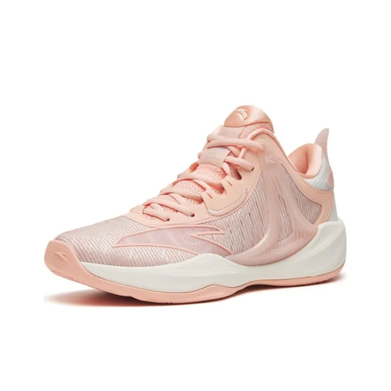 Anta Hussars 8 Anti Slip Wear Resistant Low Top Basketball Shoes Men's Pink White-1
