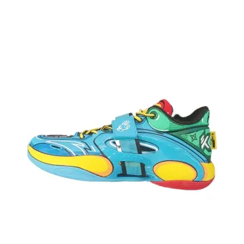 Anta KT SPLASH V Anti Slip Wear Resistant Low Top Basketball Shoes Men's Blue Yellow