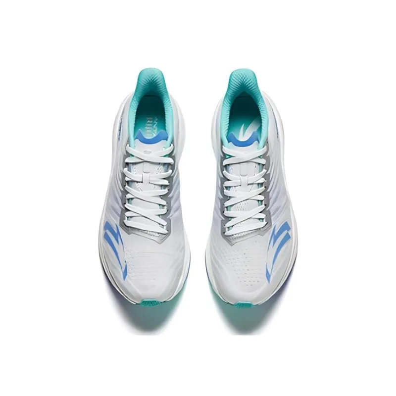 Anta MACH Mach 4.0 Cushioning Wear-Resistant Rebound Low-Top Running Shoes Men's White Blue-1