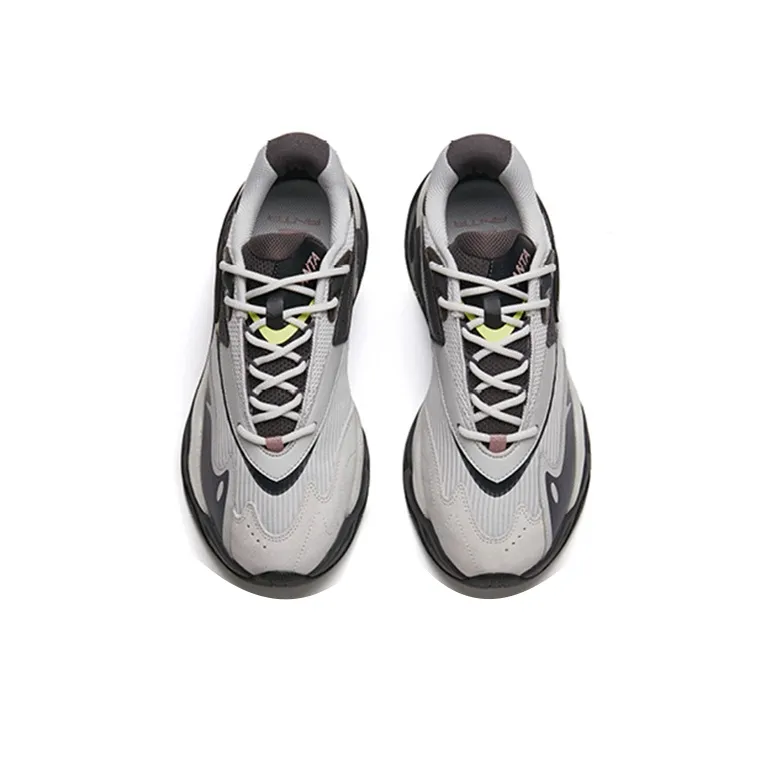 Anta Pulse Life Collection Cushioning, Slip Resistant, And Abrasion Resistant Low Top Chunky Sneakers Men's Gray-3