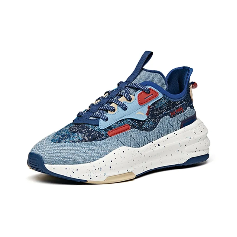 Anta C37 Series Slip Resistant Cushioning Abrasion Resistant Lightweight Low Top Skateboard Shoes Women's Denim-2