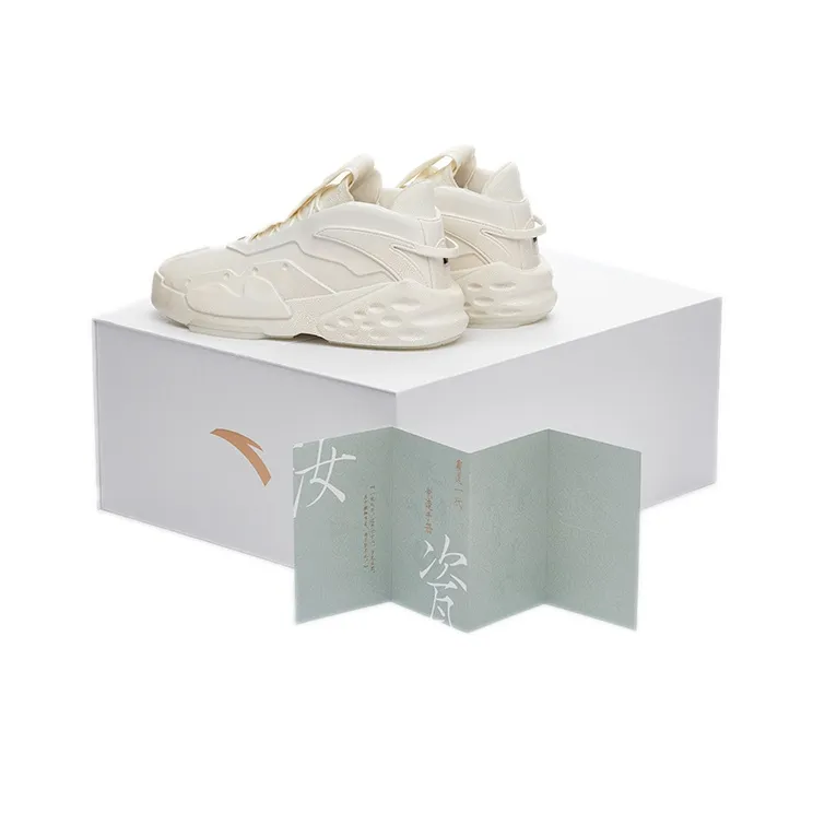Anta Bastard Monologue Anti Slip Wear Resistant High Top Skateboard Shoes Men's White, Ru Kiln-2