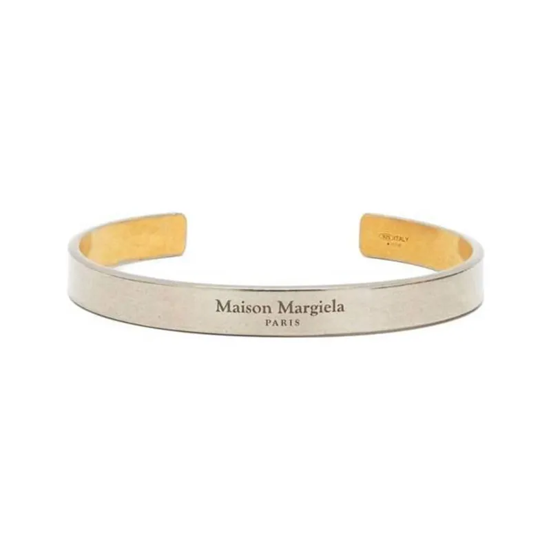 Maison Margiela Logo-engraved Cuff Bracelet-0