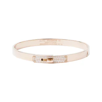HERMES Rose Gold With Diamonds Bangles Women's