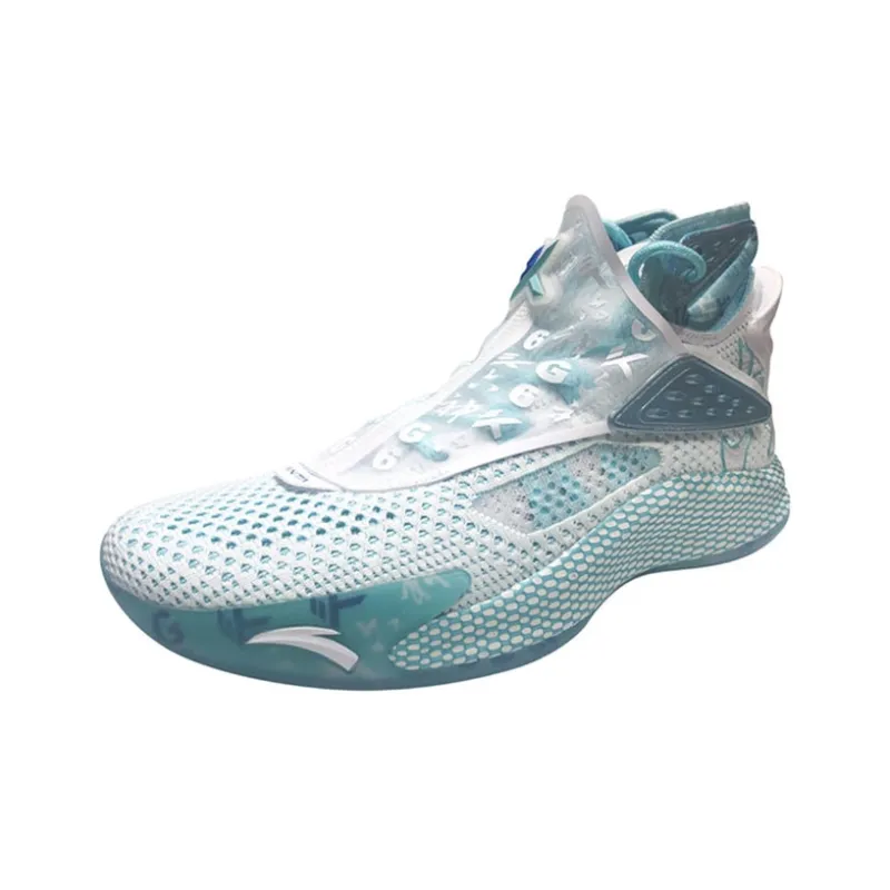 Anta KT5 Thompson Shock Absorbers With Slip Resistant Features High Top Basketball Shoes Men's White Blue-2