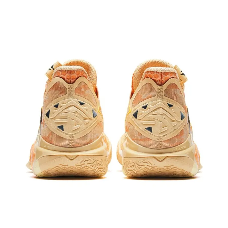 Anta Shock Wave 5 Sand Lizard Cushioning And Breathable High Top Basketball Shoes Men's Apricot Yellow-3