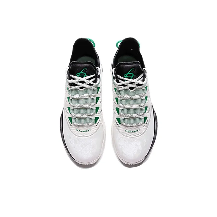 Anta GH1 Low Alpha Abrasion Resistant Breathable Low Top Basketball Shoes Men's White Black Green-2