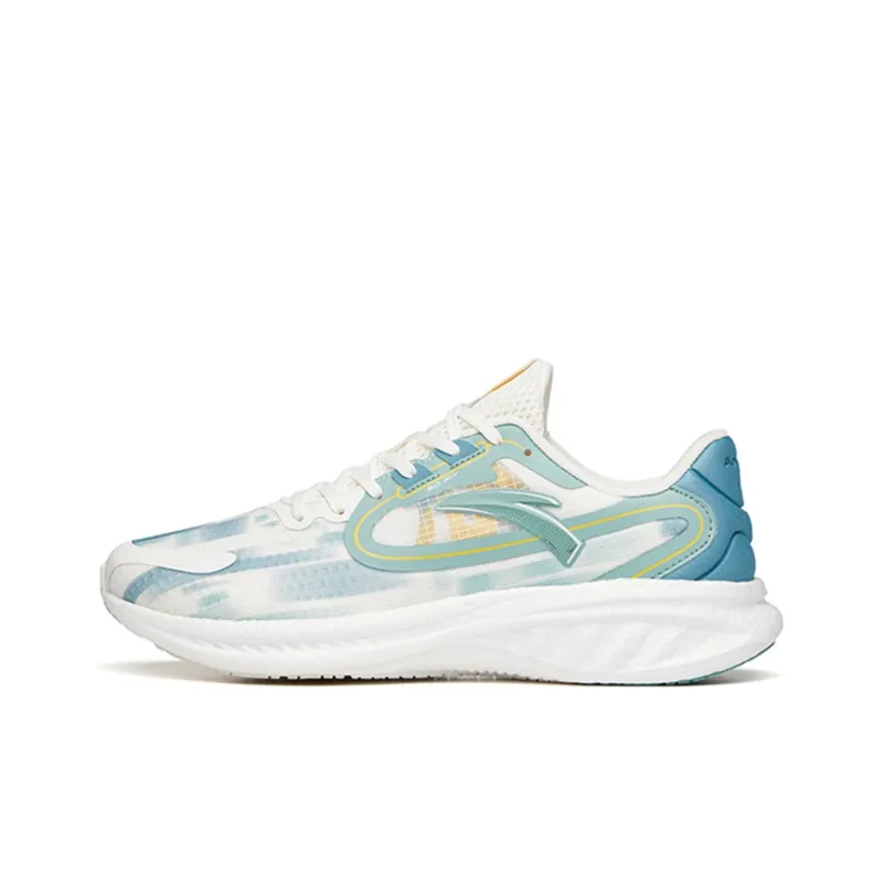 Anta Martian Foam Running Collection Cushioning Anti-Slip And Wear-Resistant Low-Top Running Shoes White Green Yellow-0