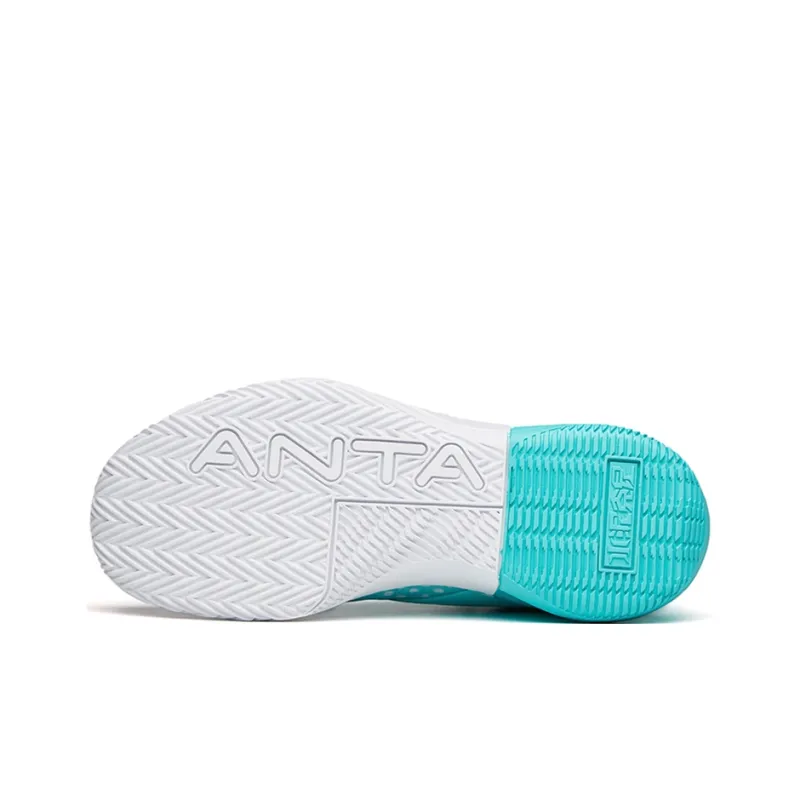 Anta Attack 2 Cushioning Anti-Slip And Wear-Resistant Coverage Mid-Top Basketball Shoes Men's Fluorescent Aqua Green-3