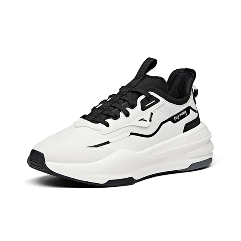 Anta C37 Series Cushioned Slip-Resistant Lightweight Low-Top Skateboard Shoes Women's White Black-1