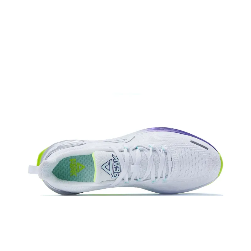 PEAK Porcelain Shadow Cushioning Lightweight Abrasion Resistant Low Top Running Shoes Men's White Yellow-4
