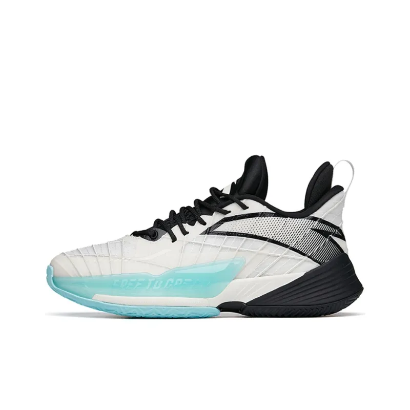 Anta Light Horseman 3 Cushioning Anti-Slip And Wear-Resistant Low-Top Basketball Shoes White Black Blue-0