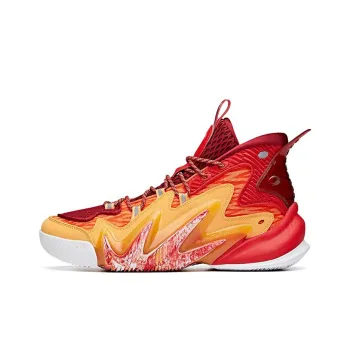 Anta Berserk 2 Cushioning, Slip Resistant, And Abrasion Resistant High Top Basketball Shoes Men's Red Yellow