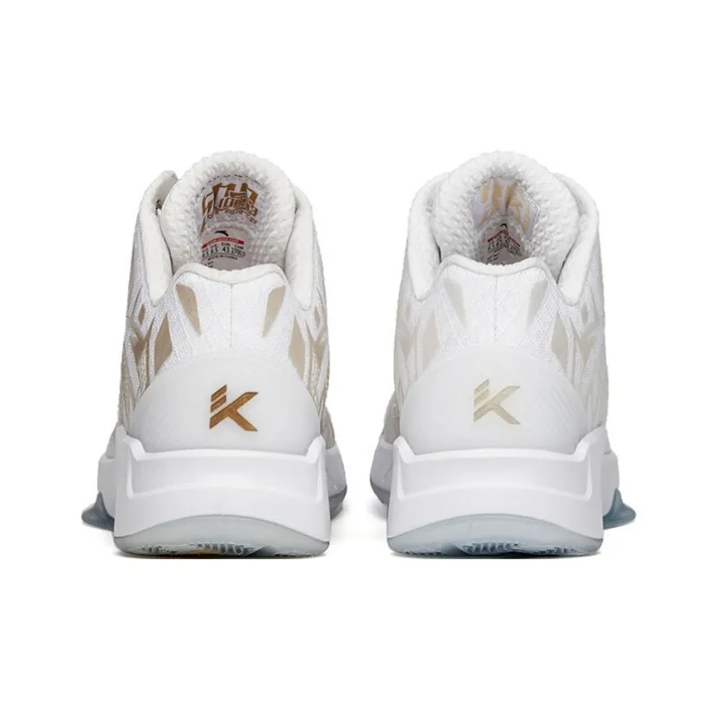 Anta KT1 Pro Abrasion Resistant Breathable High Top Nitrogen Technology Basketball Shoes Men's White Gold-4