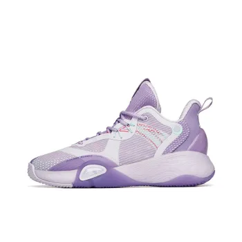 Anta Bubble Bomb Cushioning Anti Slip Wear Resistant Breathability Low Top Performance Basketball Shoes Men's Purple