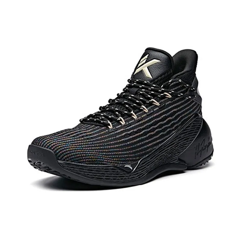 Anta KT4 Thompson Abrasion Resistant Breathable High Top Basketball Shoes Men's Black-2