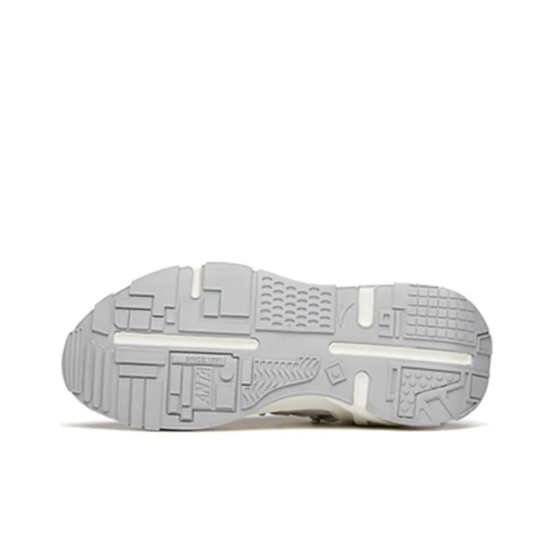 Anta AT91 Anti-Slip Wear-Resistant Breathable Lightweight Low-Top Chunky Sneakers Women's Gray White-5