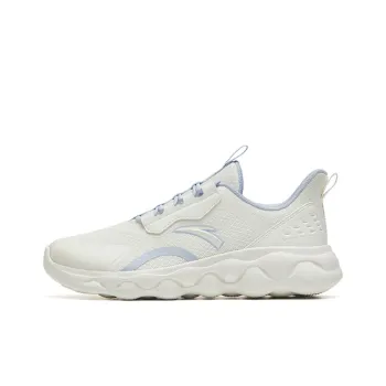 ANTA Sheepskin Running Shoes Women's Low Top Ivory White/Oxygen Blue