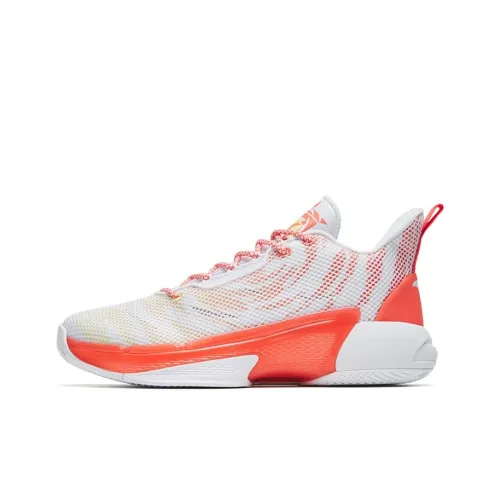 ANTA Attack 4 Basketball Shoes Men Mid-Top ANTA White/Light Yellow/Fluorescent Dawn Red