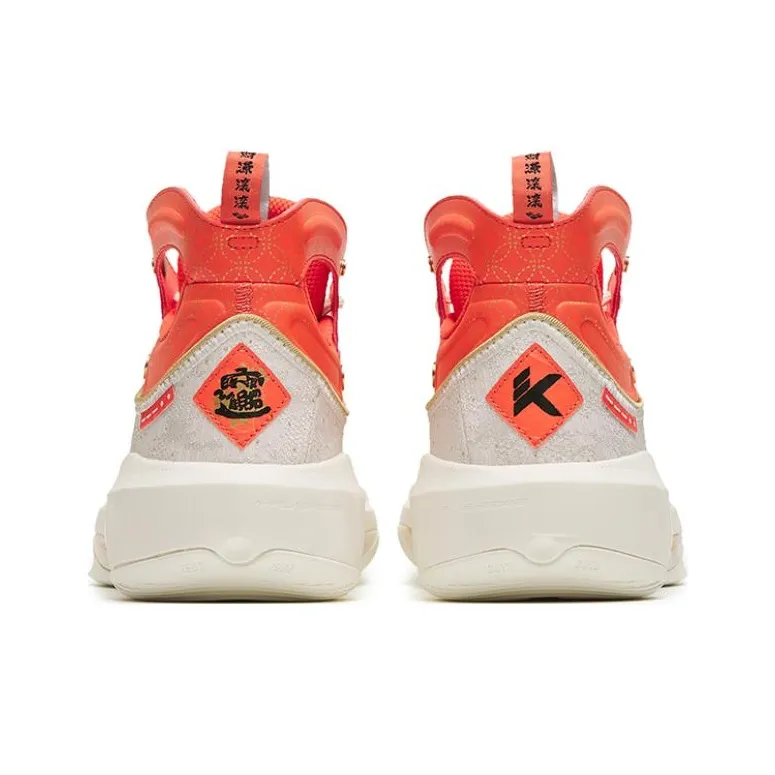 Anta KT8 Cushioning Anti-Slip And Wear-Resistant High-Top Basketball Shoes Red White-3