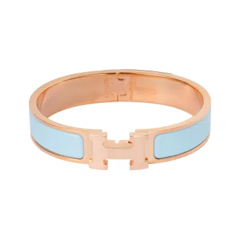HERMES Gold Plated Bangles Women's Blue