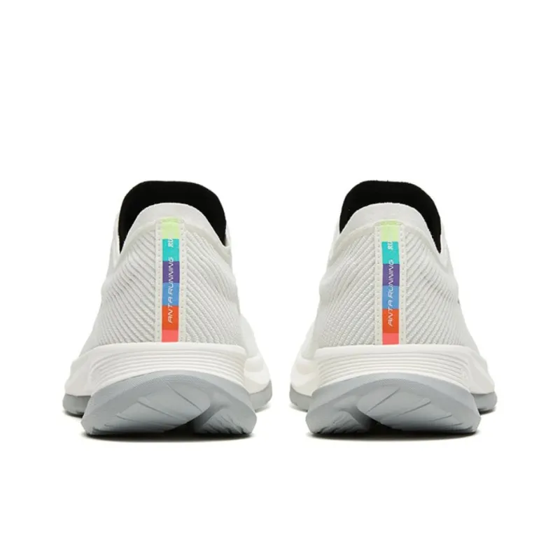 Anta Hydrogen Run V Anti Slip Wear Resistant Low Top Running Shoes White Gray-2