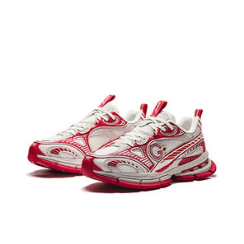 Anta Anta Champion All Weather Series Slip Resistant Low Top Running Shoes Men's White Red-2