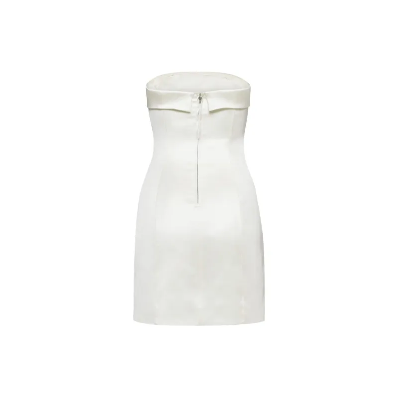ARITZIA Ten Shimmer Satin Tube Dress Sleeveless Dress Women's Light Birch/Light Birch-1