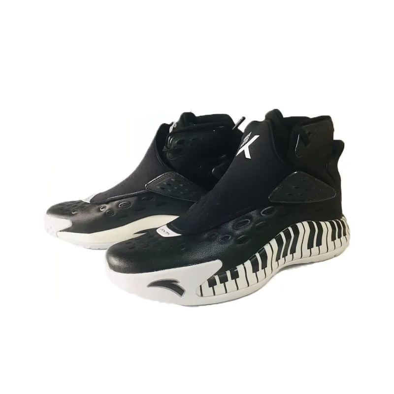 Anta KT5 'Classical Music' Cushioned Slip Resistant High Top Basketball Shoes Men's Black White-2