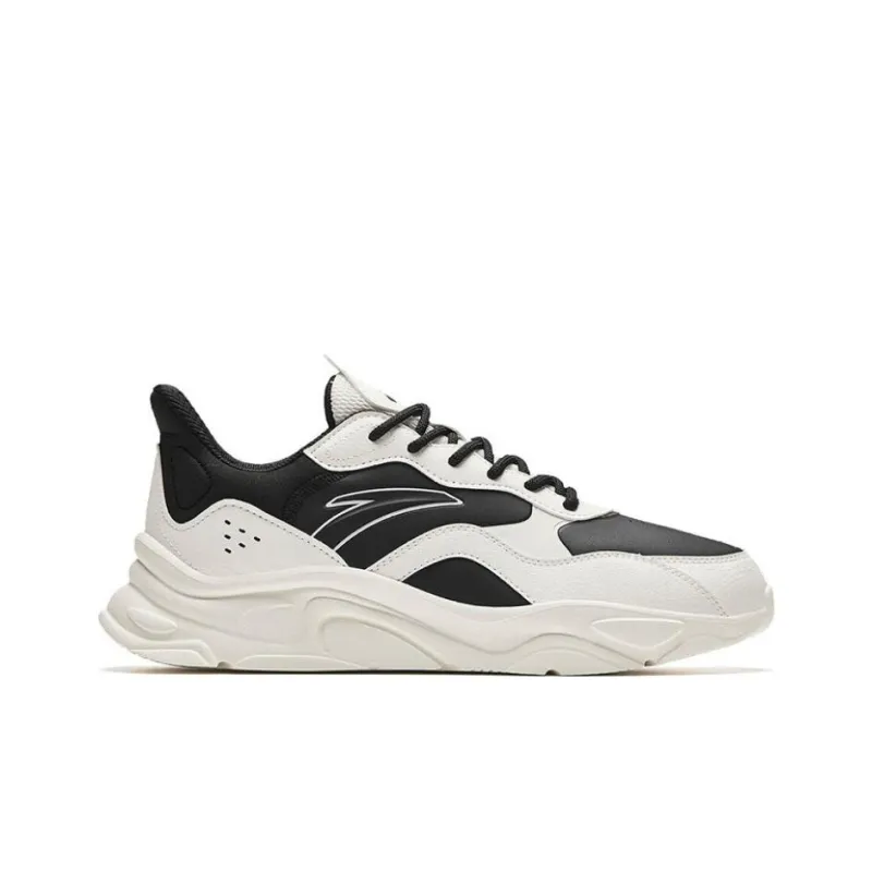 Anta Little Millennium Anti Slip Wear Resistant Low Top Casual Shoes Men's White Black-1