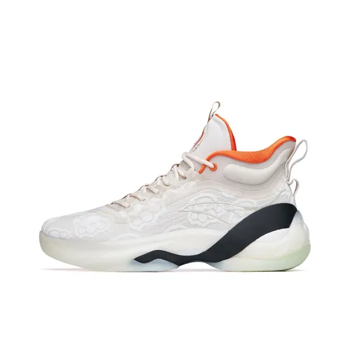 ANTA KT7 Basketball Shoes Men High-Top Off White/Orange