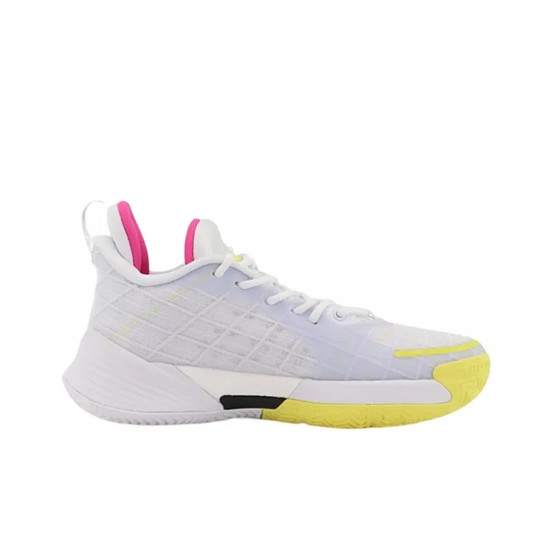 Anta Light Horseman 3 Cushioning Wear-Resistant Low-Top Basketball Shoes Women's White Yellow Red-1