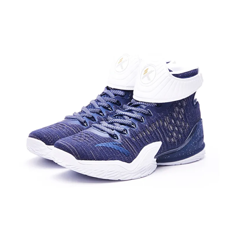 Anta KT3 Thompson Veteran's Day Breathable Cushioning Abrasion Resistant High Top Basketball Shoes Men's Blue White-1