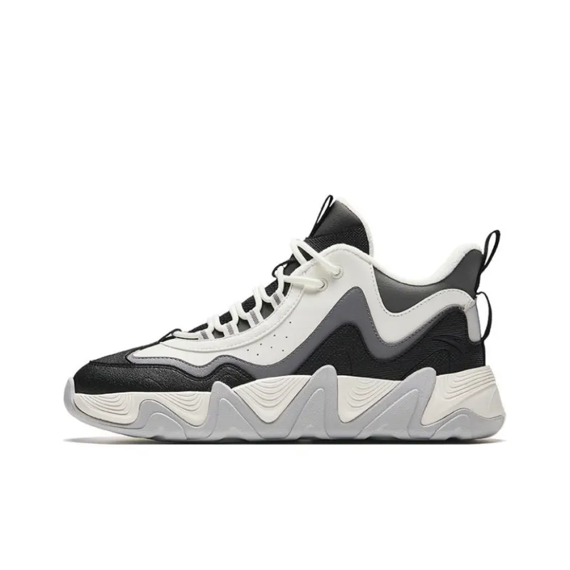 Anta Back Wave 1.0 Cushioning Anti-Slip And Wear-Resistant Low-Top Casual Shoes Men's Black White Gray-0