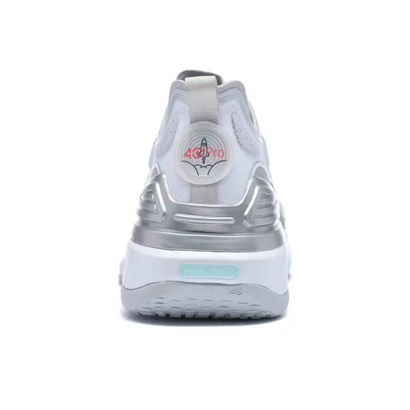 PEAK Taichi 4.0 Pro Wear-Resistant Slip-Resistant Cushioning Low-Top Running Shoes White Silver-3
