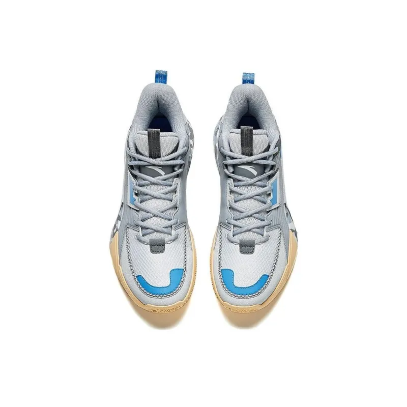 Anta Speedgo 3 3 Abrasion-Resistant Mid-Top Basketball Shoes Men's Gray Blue-2